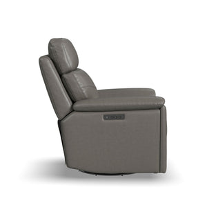 Side view of Refined Pewter Swivel Power Recliner