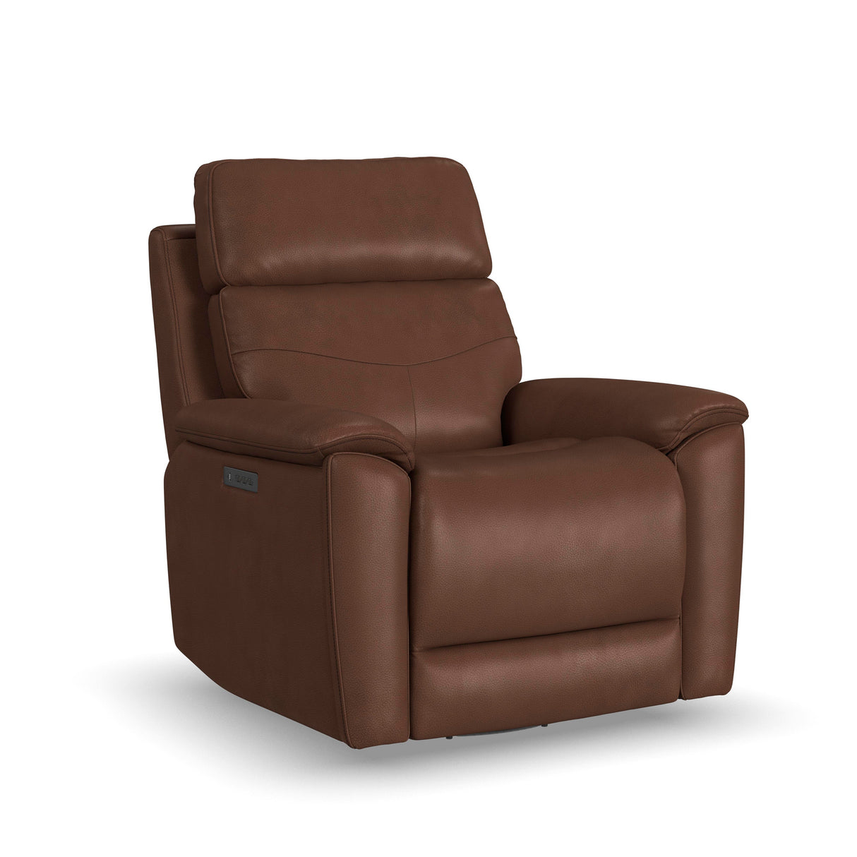Front right view of Refined Cocoa Swivel Power Recliner
