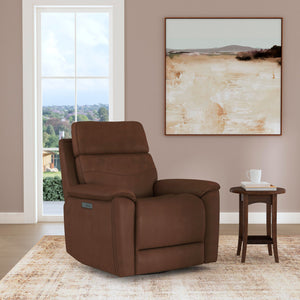 A room setting featuring Refined Cocoa Swivel Power Recliner