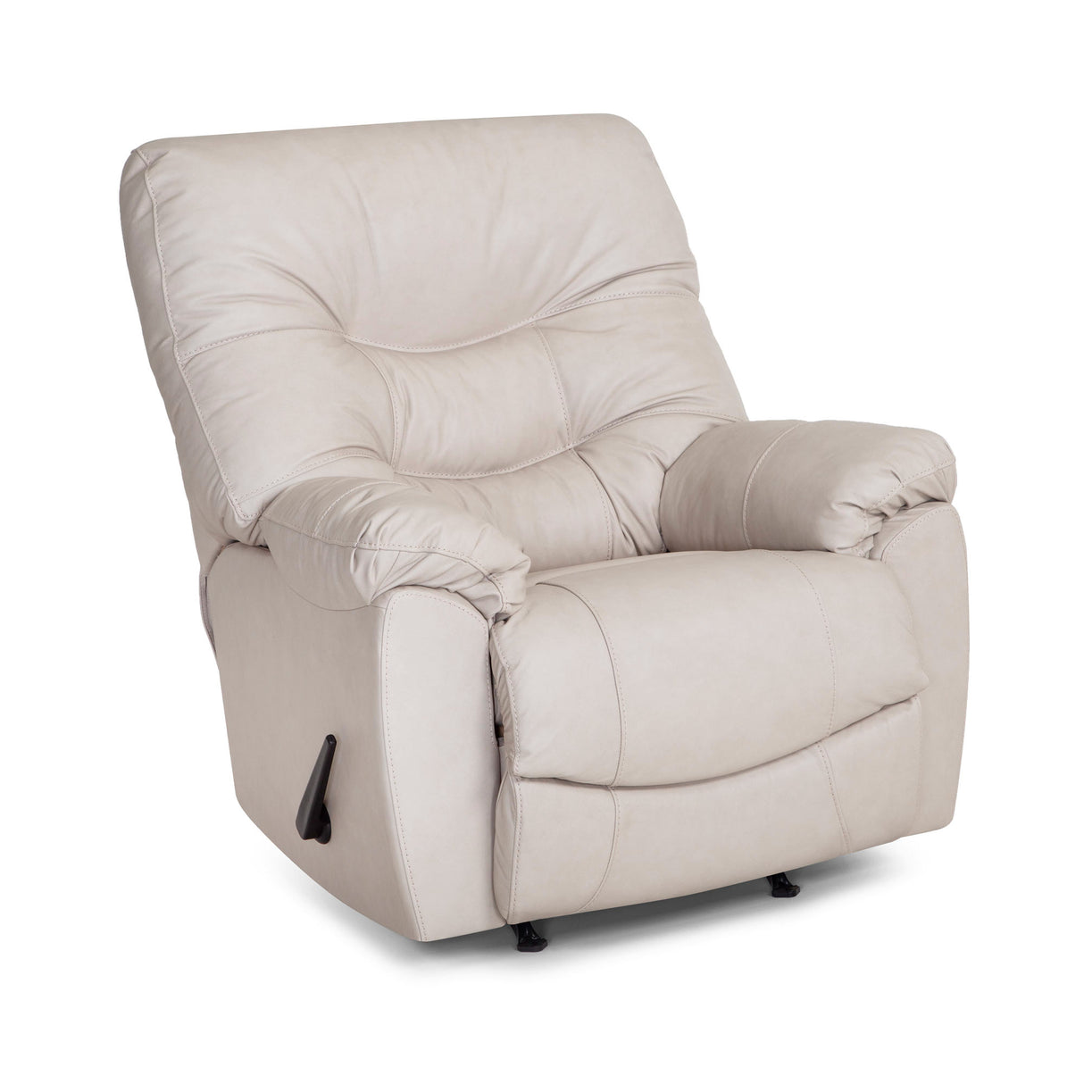 Front right view of Yogi Taupe Leather Rocker Recliner