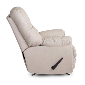 Side view of Yogi Taupe Leather Rocker Recliner