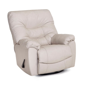 Front right view of Yogi Taupe Leather Swivel Recliner