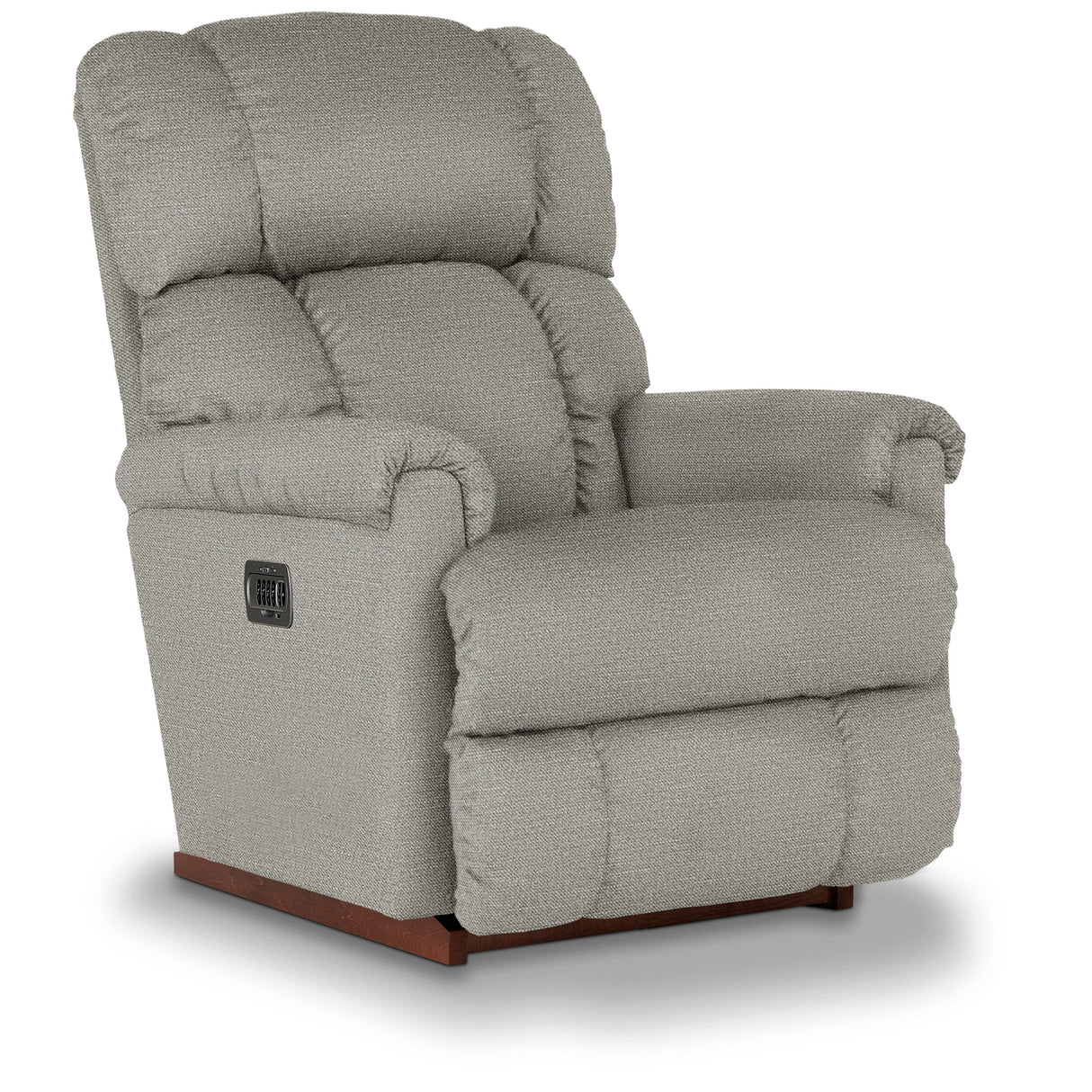 Front right view of Pinnacle Gray Tri-Power Recliner