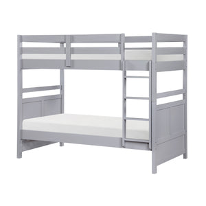 Front left view of Sloane Gray Twin Over Twin Bunk Bed