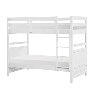 Front left view of Sloane White Twin Over Twin Bunk Bed
