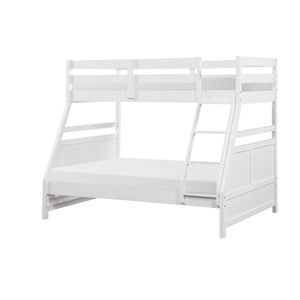 Front left view of Sloane White Twin Over Full Bunk Bed