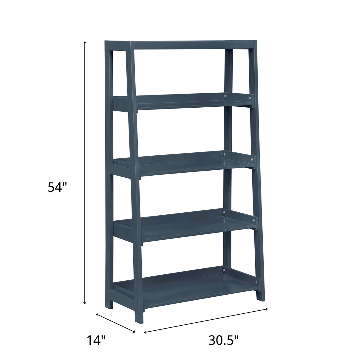 Detail image of Sloane Navy Bookcase with overlay of product dimensions