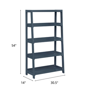 Detail image of Sloane Navy Bookcase with overlay of product dimensions
