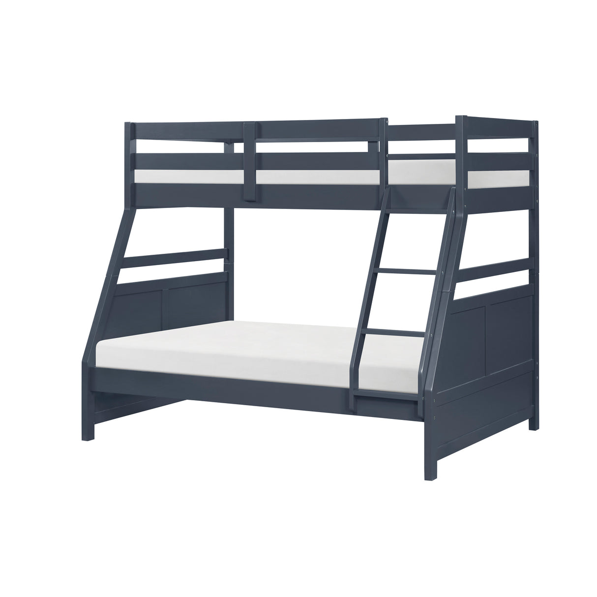 Front left view of Sloane Navy Twin Over Full Bunk Bed