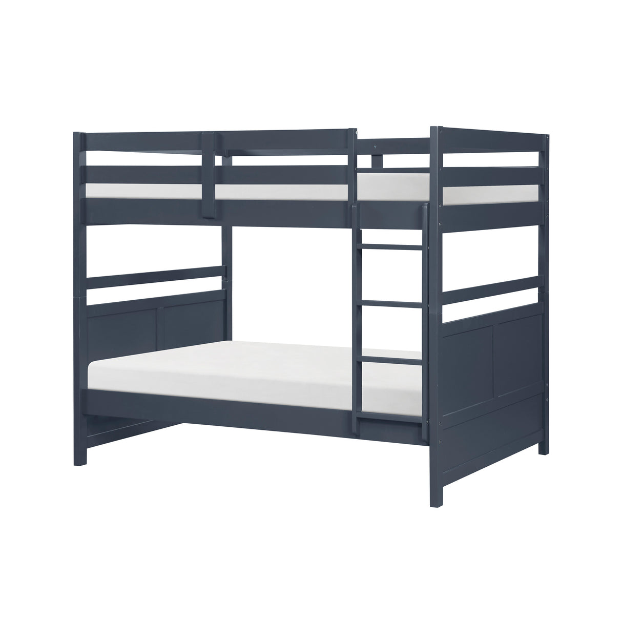 Front left view of Sloane Navy Full Over Full Bunk Bed