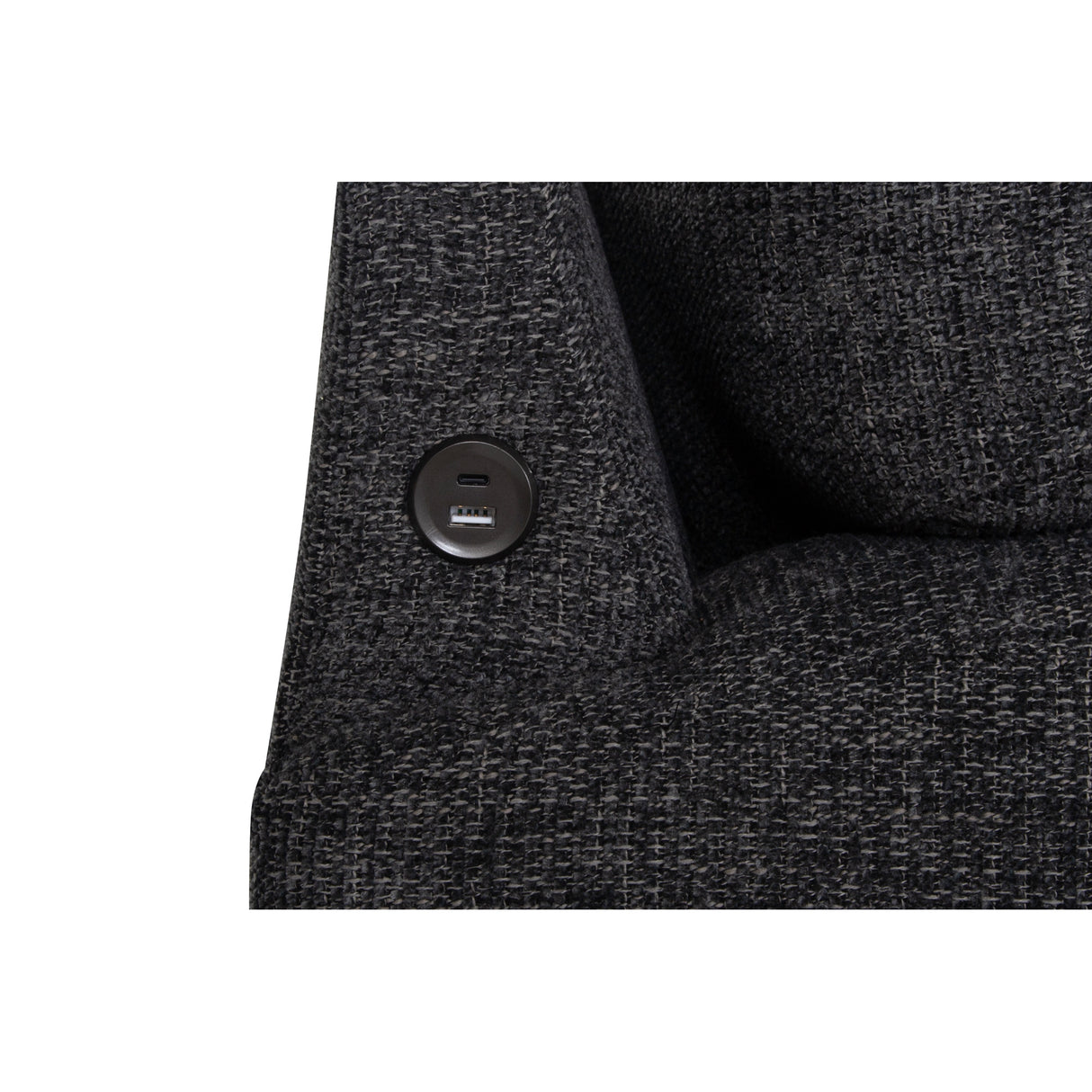 Detail view of Vale Slate 2 Piece Left Chaise Sofa