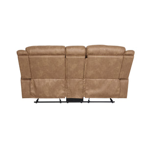Back view of Remy Brown Glider Reclining Loveseat