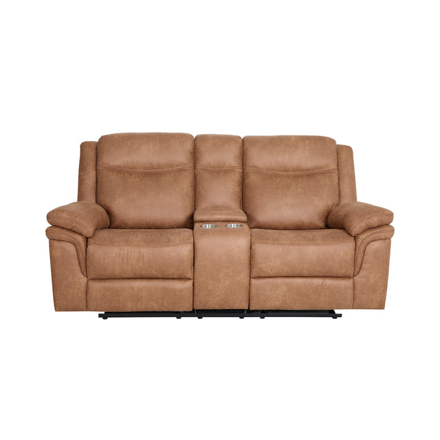 Remy Brown Glider Reclining Loveseat QK1102856