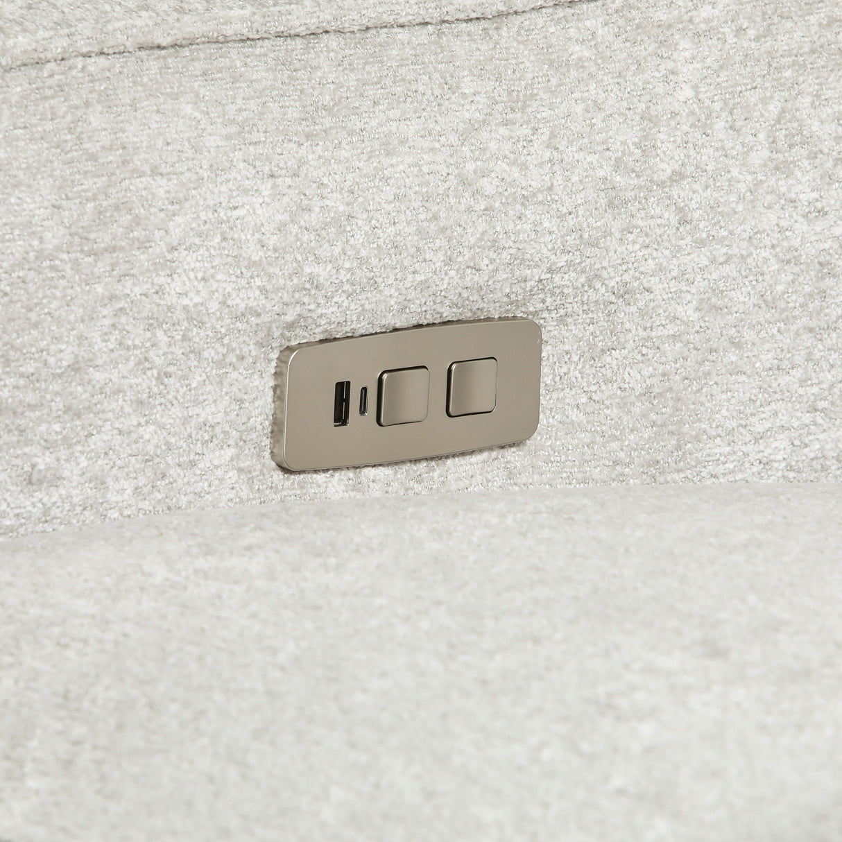Detail view of Primrose Hill Silver Power Reclining Sofa