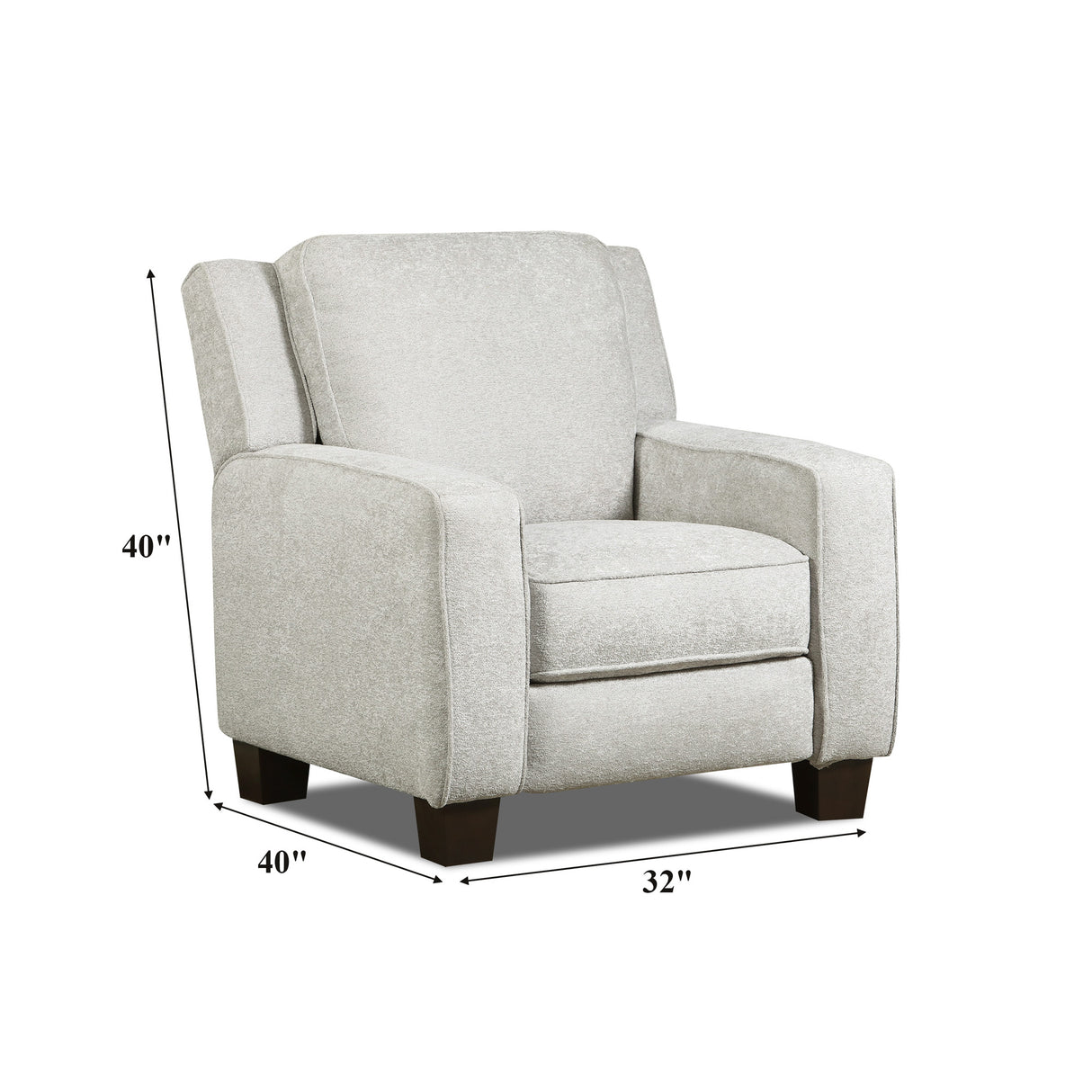 Detail image of Primrose Hill Silver Power Recliner with overlay of product dimensions
