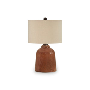 Back view of Aaleahya Rust Table Lamp