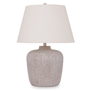 Side view of Danry Distressed Cream Table Lamp