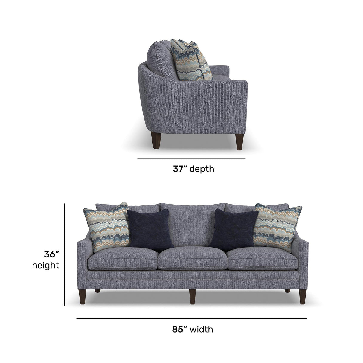Detail view of Eleanora Blue Sofa
