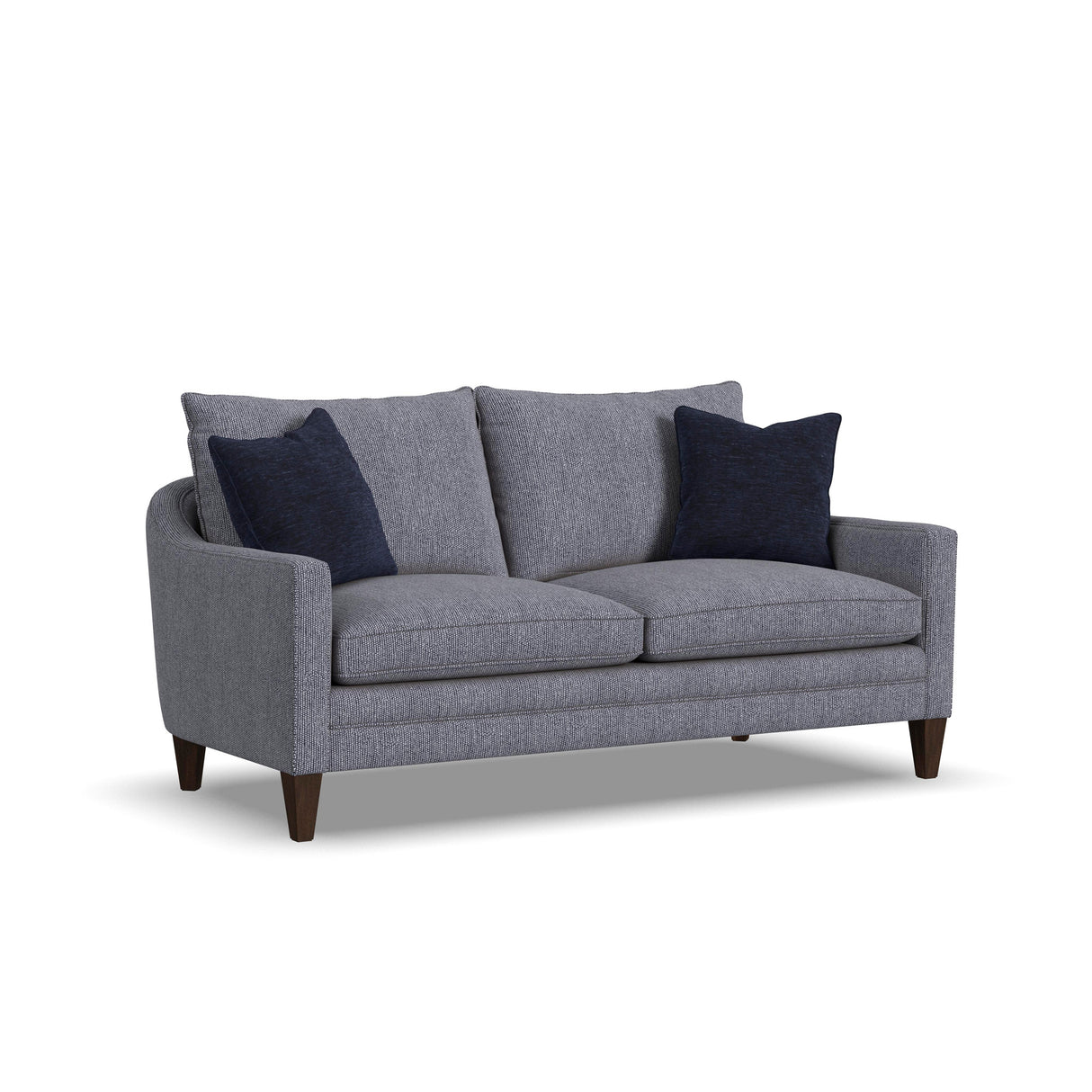 Front right view of Eleanora Blue Loveseat