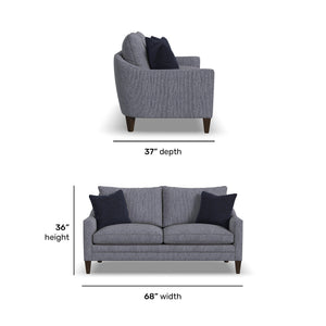 Detail view of Eleanora Blue Loveseat