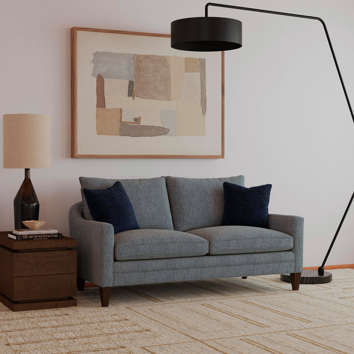A room setting featuring Eleanora Blue Loveseat