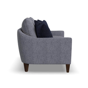 Side view of Eleanora Blue Loveseat