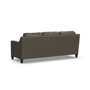 Back view of Finley Dark Brown Leather Sofa