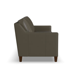 Side view of Finley Dark Brown Leather Sofa