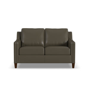 Finley Dark Brown Leather Loveseat QK1103789