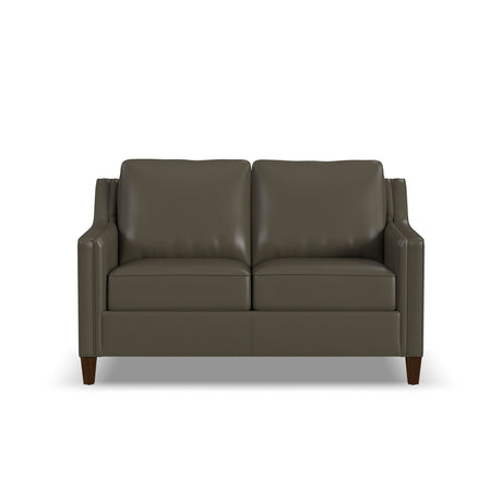 Finley Dark Brown Leather Loveseat QK1103789