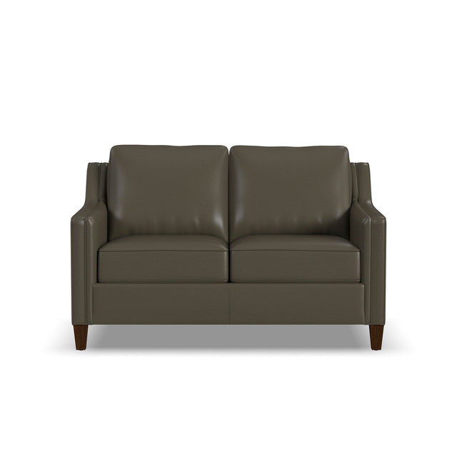 Finley Dark Brown Leather Loveseat QK1103789