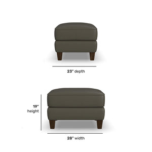 Detail view of Finley Dark Brown Leather Ottoman
