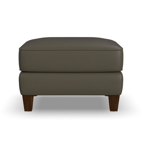 Finley Dark Brown Leather Ottoman QK1103791