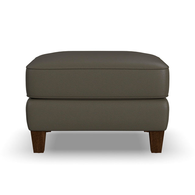Finley Dark Brown Leather Ottoman QK1103791