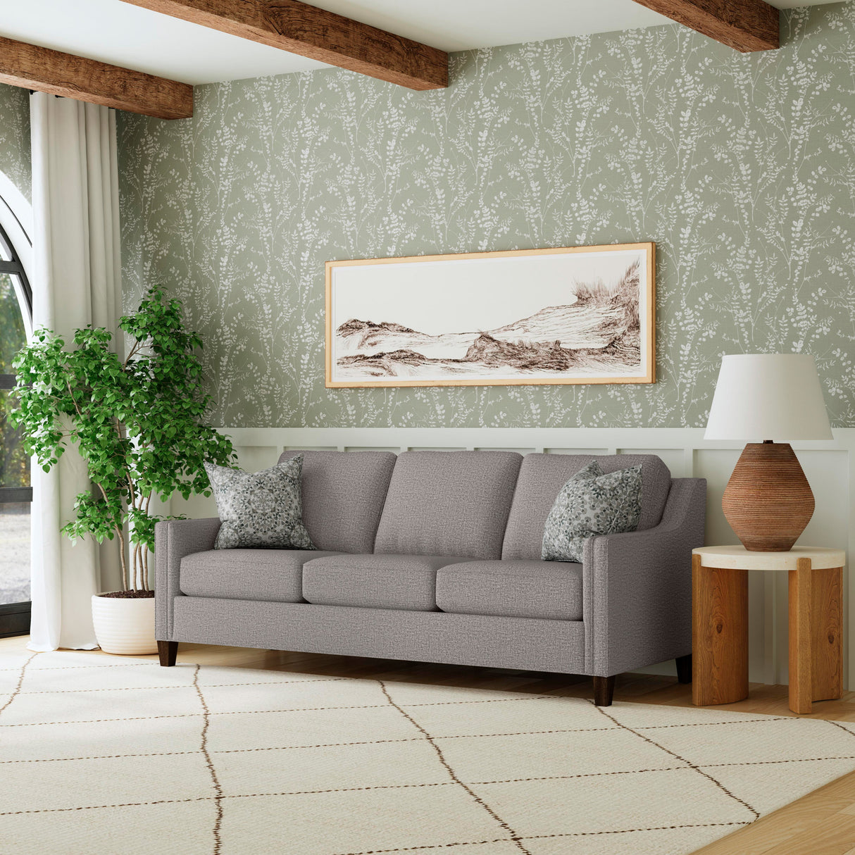 A room setting featuring Finley Timber Sofa