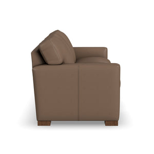 Side view of Bryant Dark Stone Leather Sofa