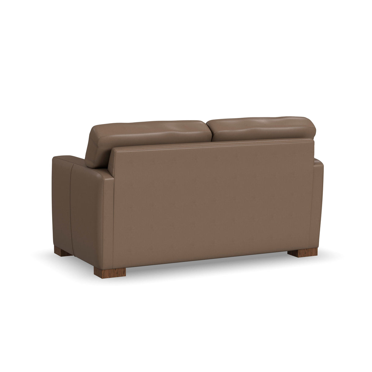 Back view of Bryant Dark Stone Leather Loveseat