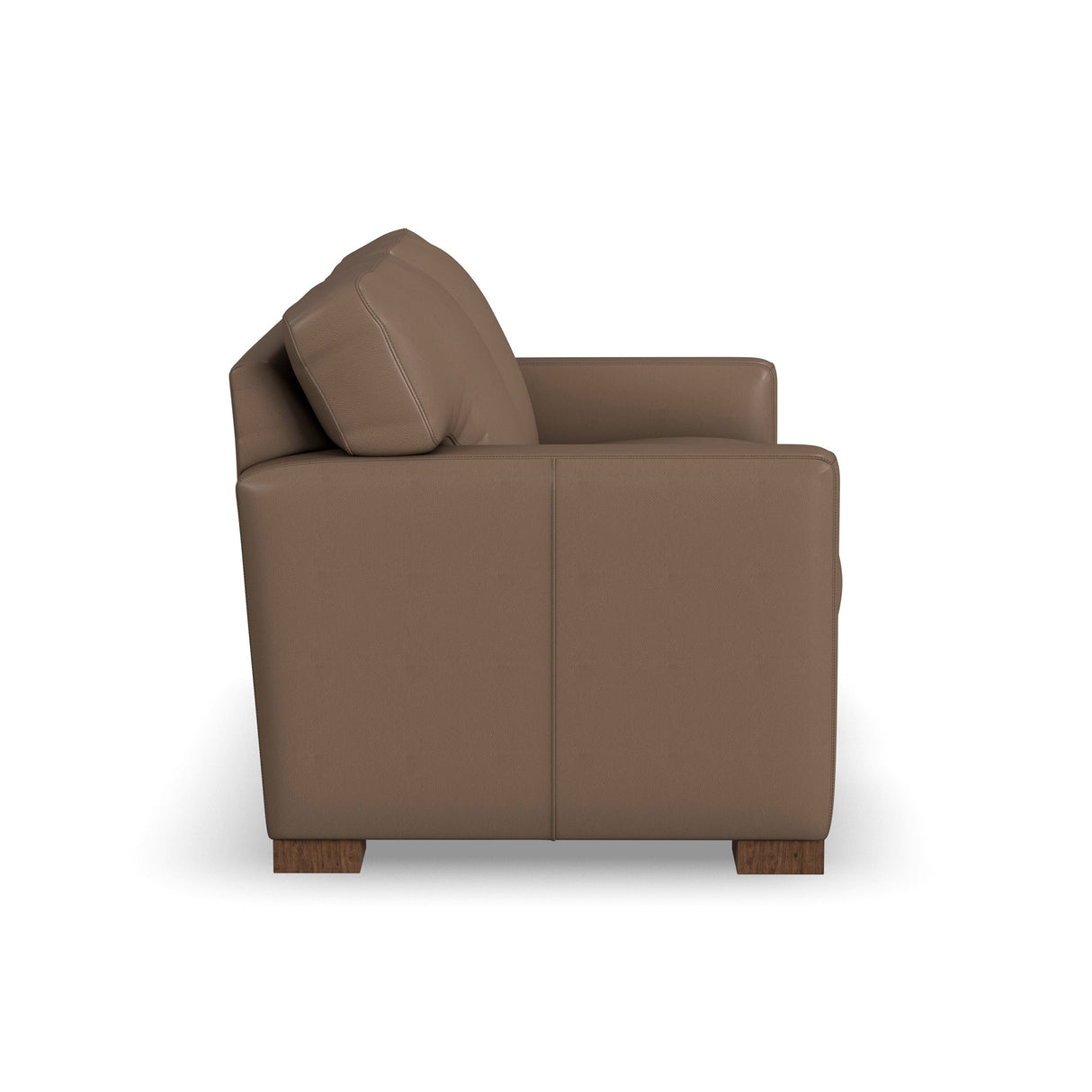 Side view of Bryant Dark Stone Leather Loveseat