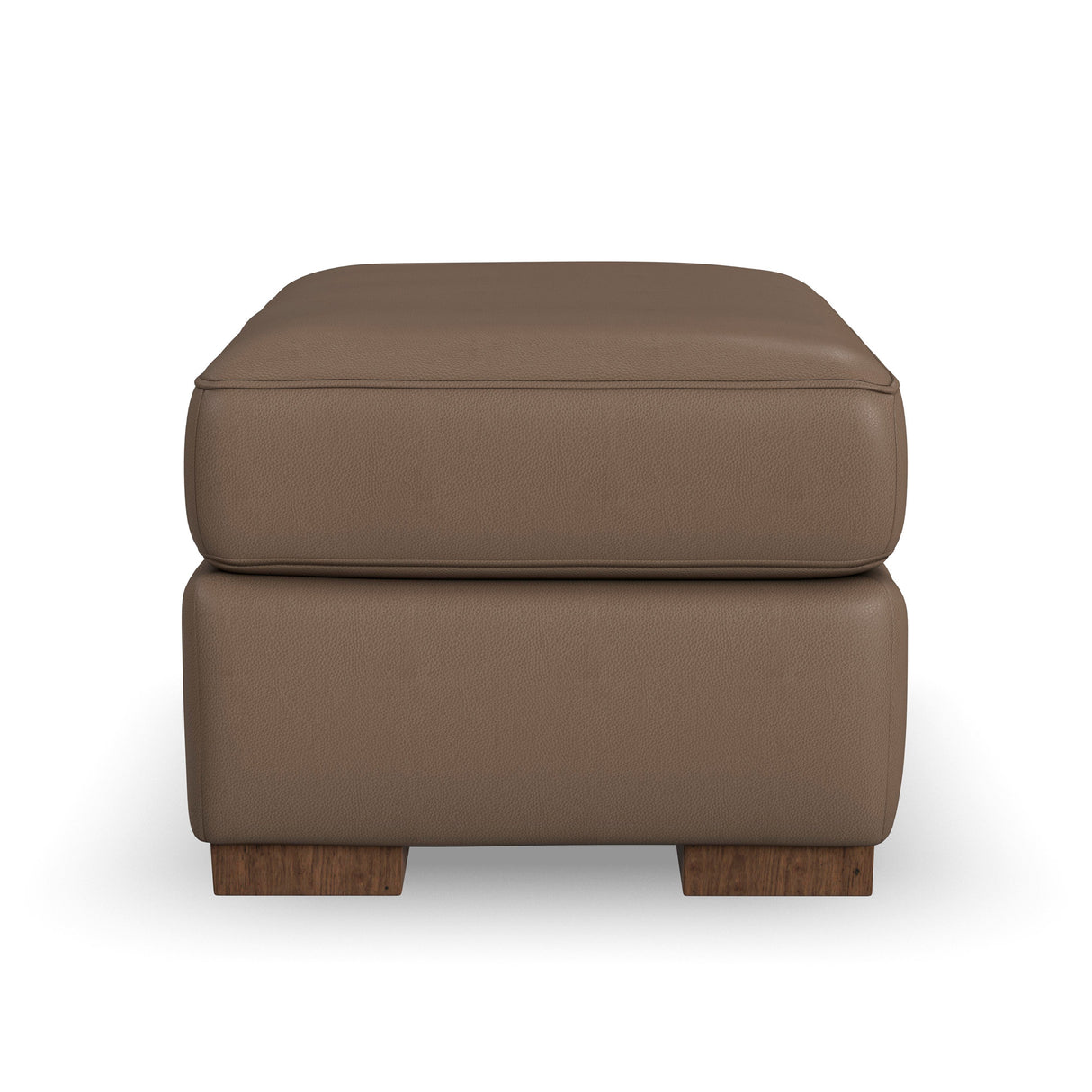 Side view of Bryant Dark Stone Leather Ottoman