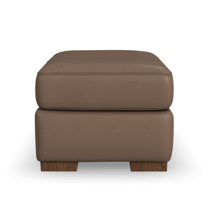 Side view of Bryant Dark Stone Leather Ottoman