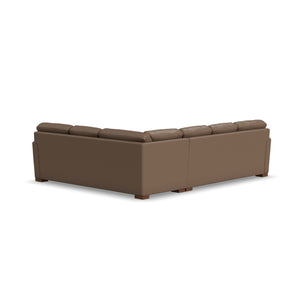Back view of Bryant Dark Stone Leather 2 Piece Left Sofa Sectional