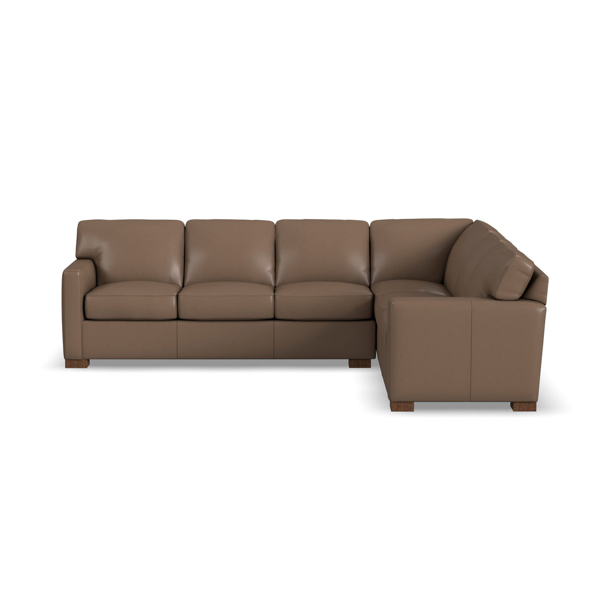 Side view of Bryant Dark Stone Leather 2 Piece Left Sofa Sectional