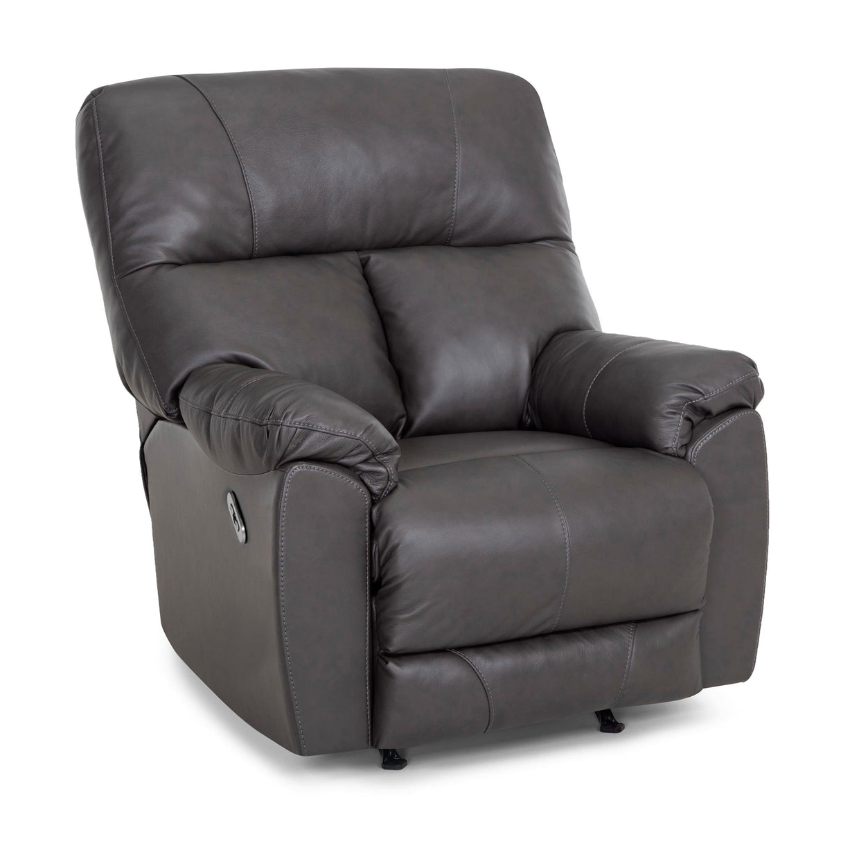 Front right view of Kodiak Iron Leather Power Rocking Recliner