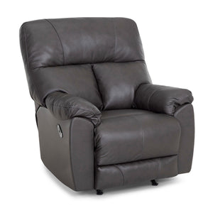 Front right view of Kodiak Iron Leather Power Rocking Recliner