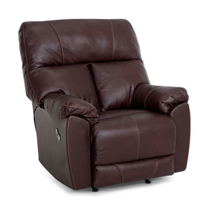 Front right view of Kodiak Coffee Leather Power Rock Recliner