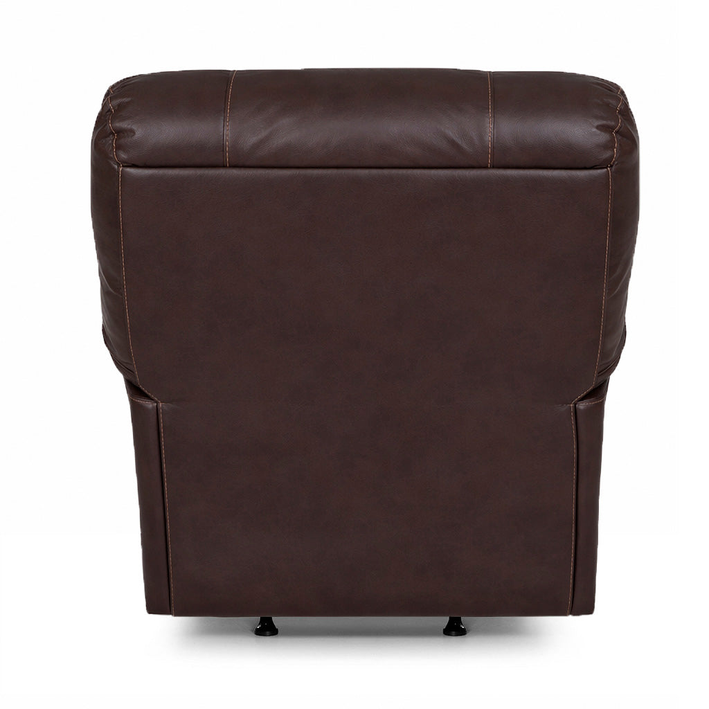 Back view of Kodiak Coffee Leather Power Rock Recliner