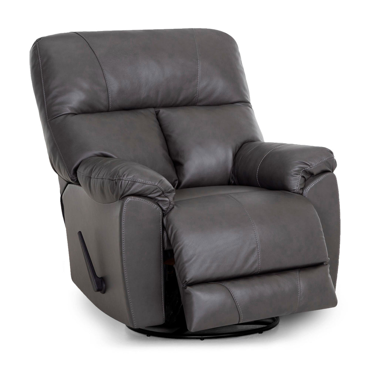 Extended view of Kodiak Iron Leather Swivel Rock Recliner