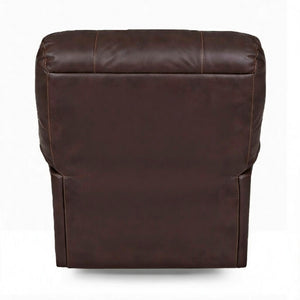 Back view of Kodiak Coffee Leather Swivel Rock Recliner