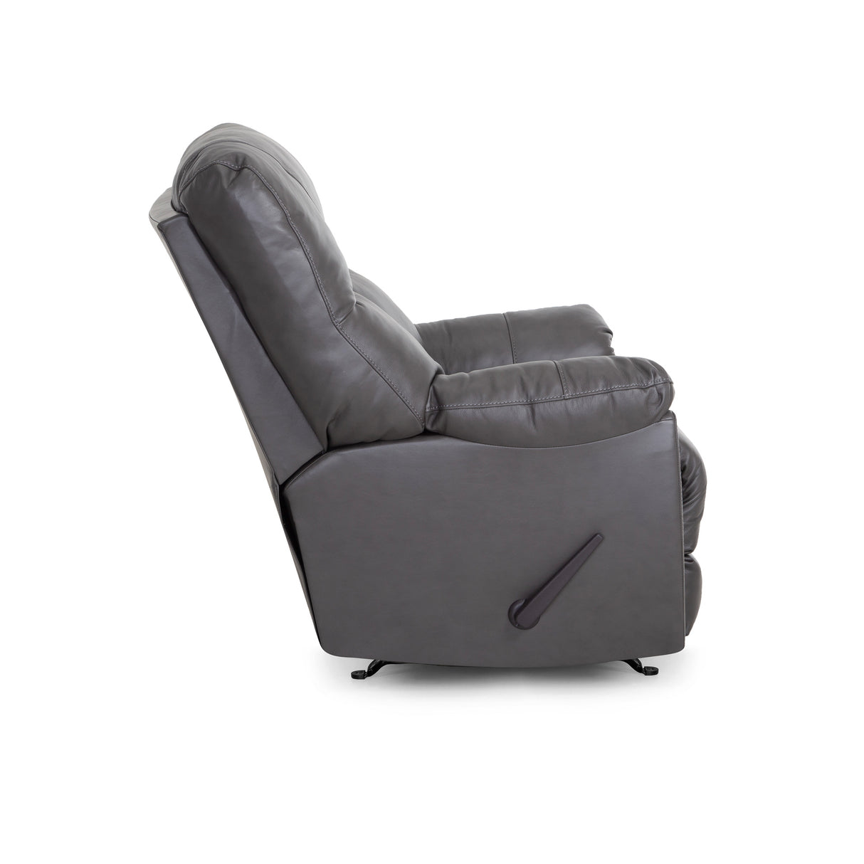Side view of Kodiak Iron Leather Rocking Recliner