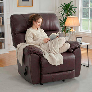 Room setting 2 featuring Kodiak Coffee Leather Rocking Recliner